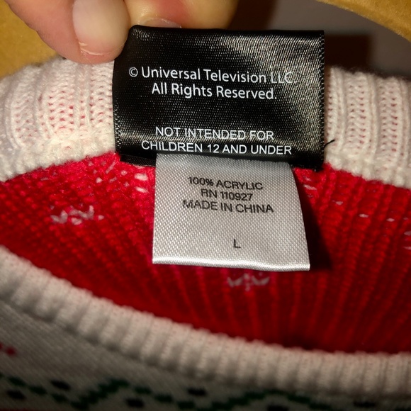 The Office Dunder Mifflin Ugly Christmas Sweater Paper Company Men's Sz Large - Picture 6 of 6